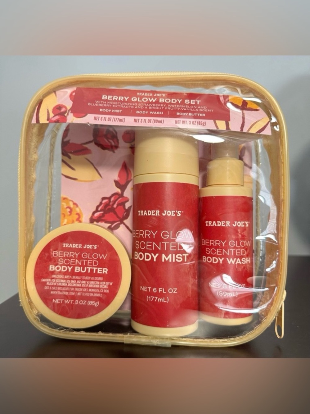 Trader Joe’s Berry Glow Body Set - Berry & Vanilla Scented - NEW Limited Edition
